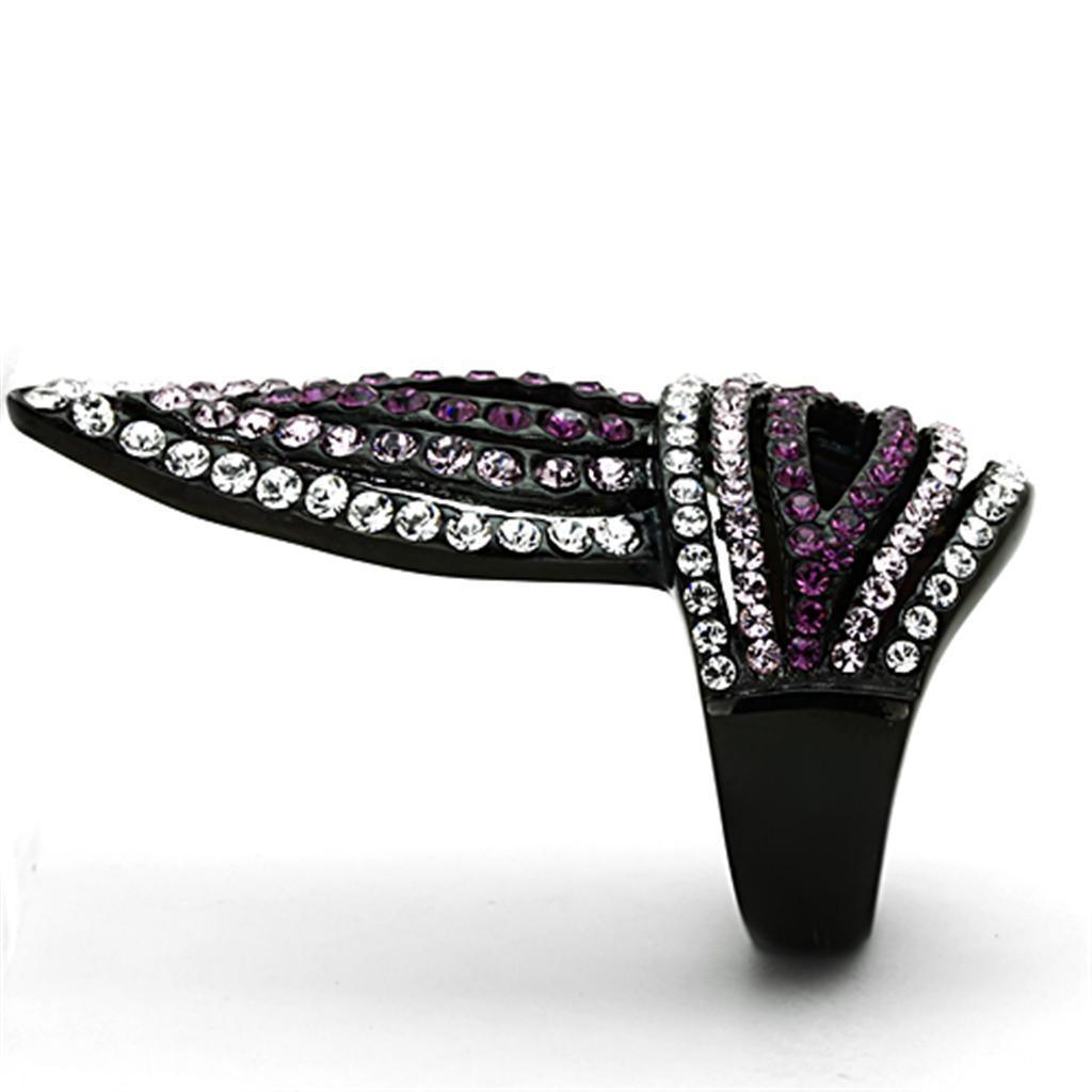 Anillos Para Mujer Color Negro y Morado de 316L Acero Inoxidable con Piedra Crystal en Multicolor Gorizia - Jewelry Store by Erik Rayo