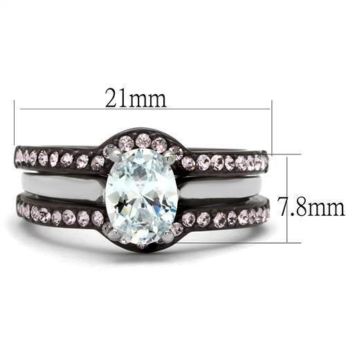 Anillos Para Mujer Color Negro y Rosa de 316L Acero Inoxidable con Diamante Zirconia Cubica Formia - Jewelry Store by Erik Rayo