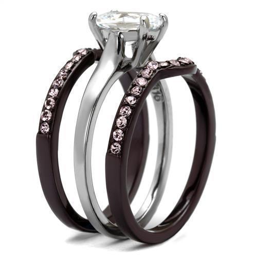 Anillos Para Mujer Color Negro y Rosa de 316L Acero Inoxidable con Diamante Zirconia Cubica Formia - Jewelry Store by Erik Rayo
