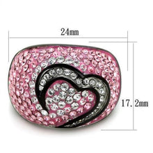 Load image into Gallery viewer, Anillos Para Mujer Color Negro y Rosa de 316L Acero Inoxidable con Piedra Crystal en Rosa Luz Trapani - Jewelry Store by Erik Rayo
