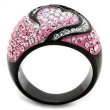 Load image into Gallery viewer, Anillos Para Mujer Color Negro y Rosa de 316L Acero Inoxidable con Piedra Crystal en Rosa Luz Trapani - Jewelry Store by Erik Rayo
