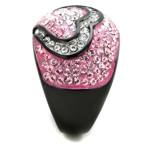 Anillos Para Mujer Color Negro y Rosa de 316L Acero Inoxidable con Piedra Crystal en Rosa Luz Trapani - Jewelry Store by Erik Rayo