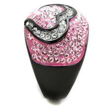 Load image into Gallery viewer, Anillos Para Mujer Color Negro y Rosa de 316L Acero Inoxidable con Piedra Crystal en Rosa Luz Trapani - Jewelry Store by Erik Rayo
