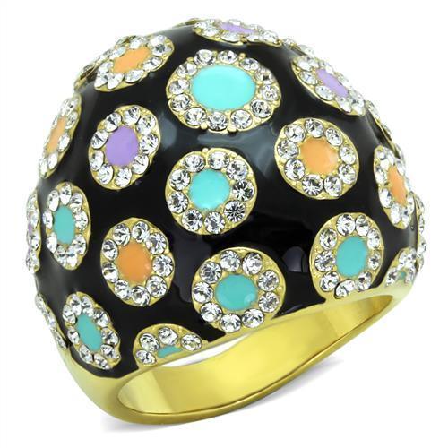Anillos Para Mujer Color Oro de 316L Acero Inoxidable con Diamante Zirconia Cubica Abital - Jewelry Store by Erik Rayo
