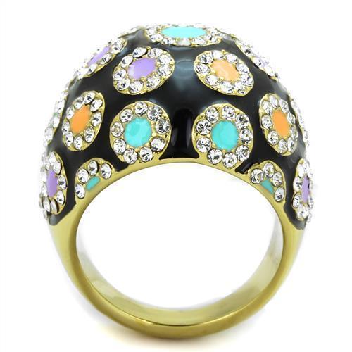 Anillos Para Mujer Color Oro de 316L Acero Inoxidable con Diamante Zirconia Cubica Abital - Jewelry Store by Erik Rayo