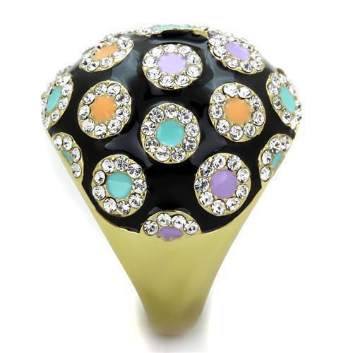 Anillos Para Mujer Color Oro de 316L Acero Inoxidable con Diamante Zirconia Cubica Abital - Jewelry Store by Erik Rayo