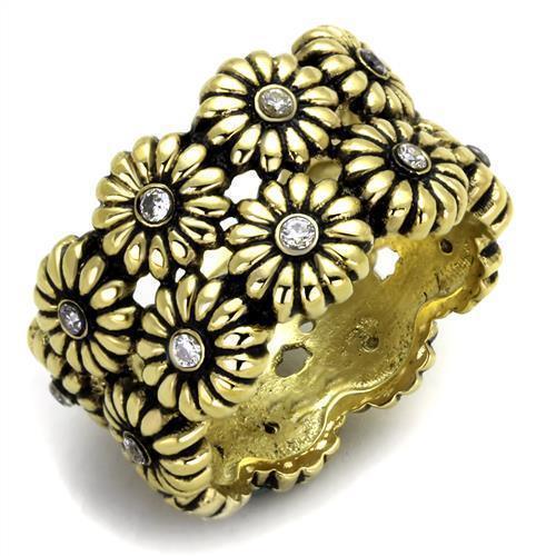 Anillos Para Mujer Color Oro de 316L Acero Inoxidable con Diamante Zirconia Cubica Achinoam - Jewelry Store by Erik Rayo