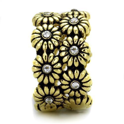 Anillos Para Mujer Color Oro de 316L Acero Inoxidable con Diamante Zirconia Cubica Achinoam - Jewelry Store by Erik Rayo