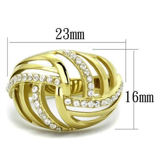 Anillos Para Mujer Color Oro de 316L Acero Inoxidable con Diamante Zirconia Cubica Adah - Jewelry Store by Erik Rayo
