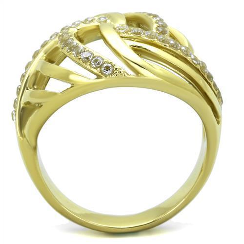 Anillos Para Mujer Color Oro de 316L Acero Inoxidable con Diamante Zirconia Cubica Adah - Jewelry Store by Erik Rayo