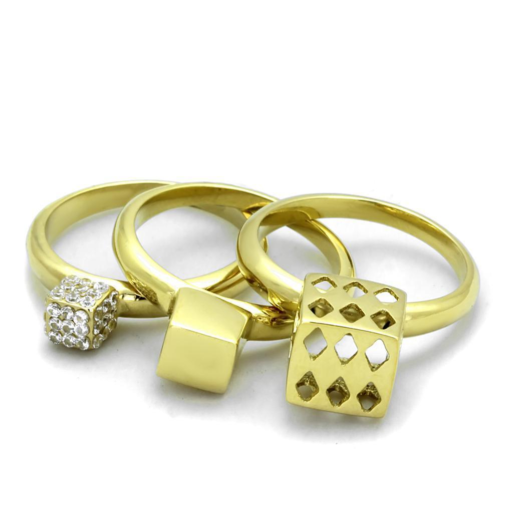 Anillos Para Mujer Color Oro de 316L Acero Inoxidable con Diamante Zirconia Cubica Adalia - Jewelry Store by Erik Rayo