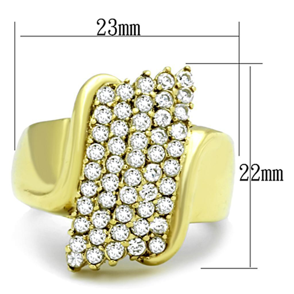 Anillos Para Mujer Color Oro de 316L Acero Inoxidable con Diamante Zirconia Cubica Ahinoam - Jewelry Store by Erik Rayo