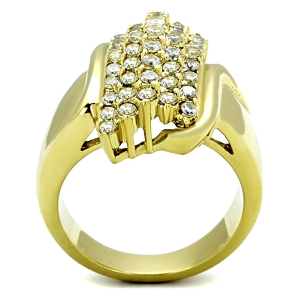 Anillos Para Mujer Color Oro de 316L Acero Inoxidable con Diamante Zirconia Cubica Ahinoam - Jewelry Store by Erik Rayo