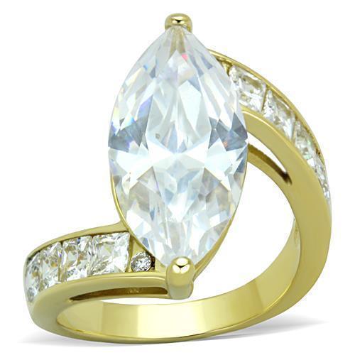 Anillos Para Mujer Color Oro de 316L Acero Inoxidable con Diamante Zirconia Cubica Anna - Jewelry Store by Erik Rayo