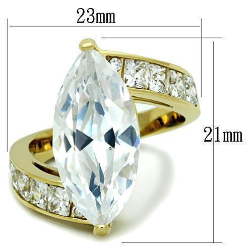 Anillos Para Mujer Color Oro de 316L Acero Inoxidable con Diamante Zirconia Cubica Anna - Jewelry Store by Erik Rayo