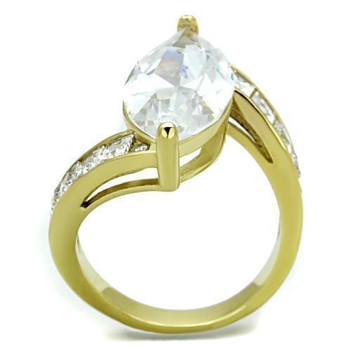 Anillos Para Mujer Color Oro de 316L Acero Inoxidable con Diamante Zirconia Cubica Anna - Jewelry Store by Erik Rayo