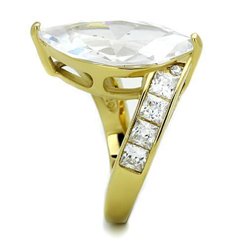 Anillos Para Mujer Color Oro de 316L Acero Inoxidable con Diamante Zirconia Cubica Anna - Jewelry Store by Erik Rayo