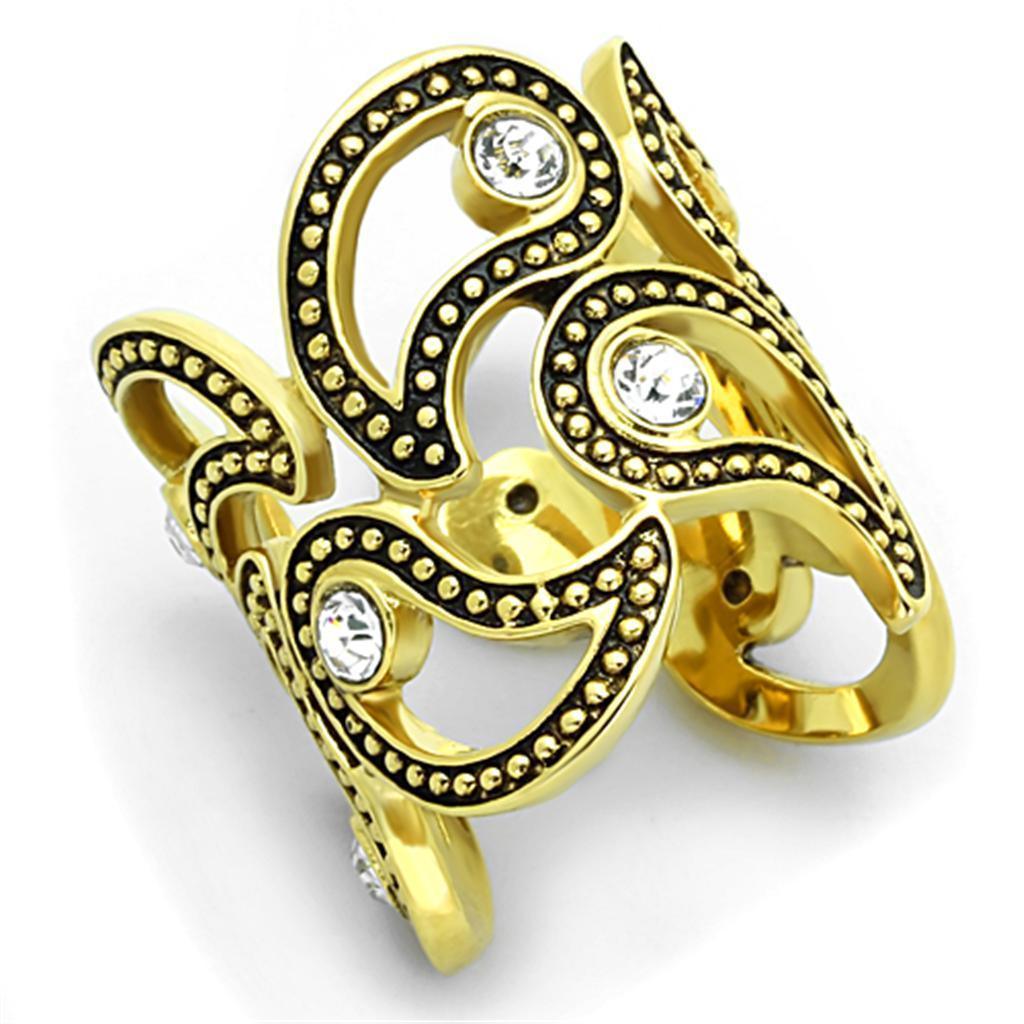 Anillos Para Mujer Color Oro de 316L Acero Inoxidable con Diamante Zirconia Cubica Apphia - Jewelry Store by Erik Rayo