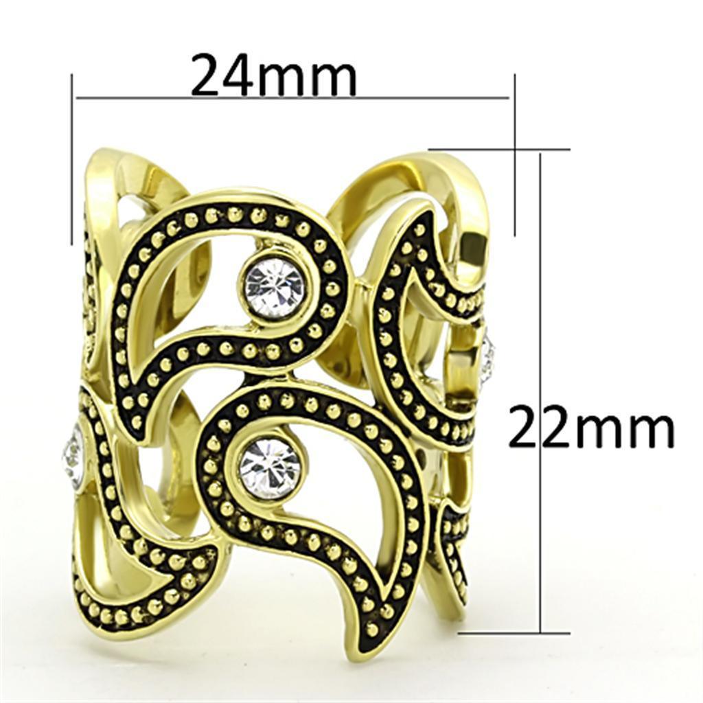 Anillos Para Mujer Color Oro de 316L Acero Inoxidable con Diamante Zirconia Cubica Apphia - Jewelry Store by Erik Rayo