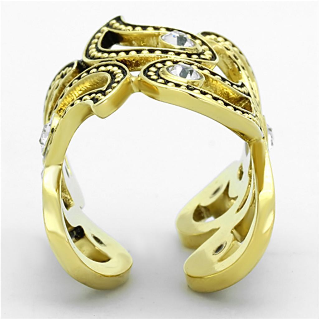 Anillos Para Mujer Color Oro de 316L Acero Inoxidable con Diamante Zirconia Cubica Apphia - Jewelry Store by Erik Rayo