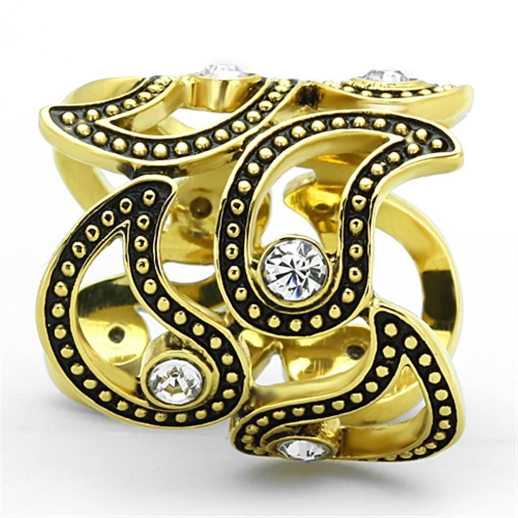 Anillos Para Mujer Color Oro de 316L Acero Inoxidable con Diamante Zirconia Cubica Apphia - Jewelry Store by Erik Rayo