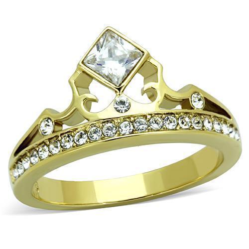 Anillos Para Mujer Color Oro de 316L Acero Inoxidable con Diamante Zirconia Cubica Ariel - Jewelry Store by Erik Rayo