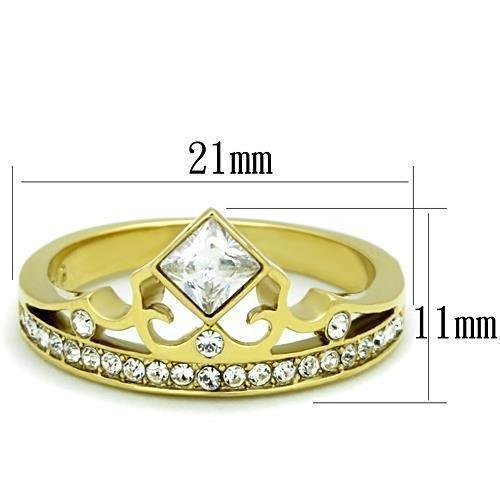 Anillos Para Mujer Color Oro de 316L Acero Inoxidable con Diamante Zirconia Cubica Ariel - Jewelry Store by Erik Rayo