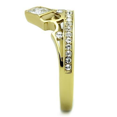 Anillos Para Mujer Color Oro de 316L Acero Inoxidable con Diamante Zirconia Cubica Ariel - Jewelry Store by Erik Rayo