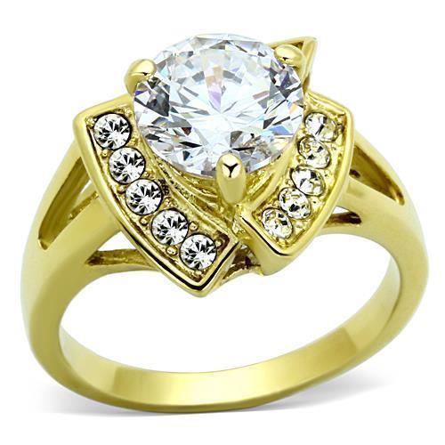 Anillos Para Mujer Color Oro de 316L Acero Inoxidable con Diamante Zirconia Cubica Basemath - Jewelry Store by Erik Rayo