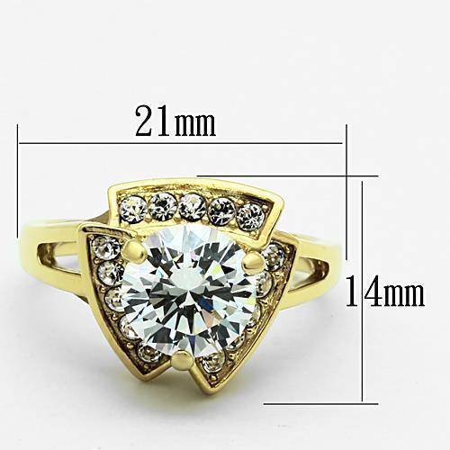 Anillos Para Mujer Color Oro de 316L Acero Inoxidable con Diamante Zirconia Cubica Basemath - Jewelry Store by Erik Rayo