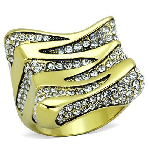 Anillos Para Mujer Color Oro de 316L Acero Inoxidable con Diamante Zirconia Cubica Benjamin - Jewelry Store by Erik Rayo