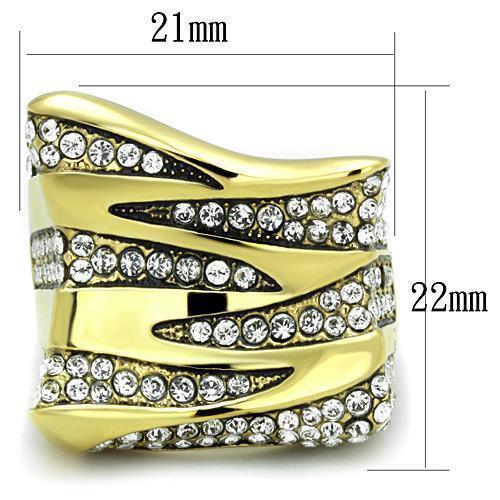 Anillos Para Mujer Color Oro de 316L Acero Inoxidable con Diamante Zirconia Cubica Benjamin - Jewelry Store by Erik Rayo