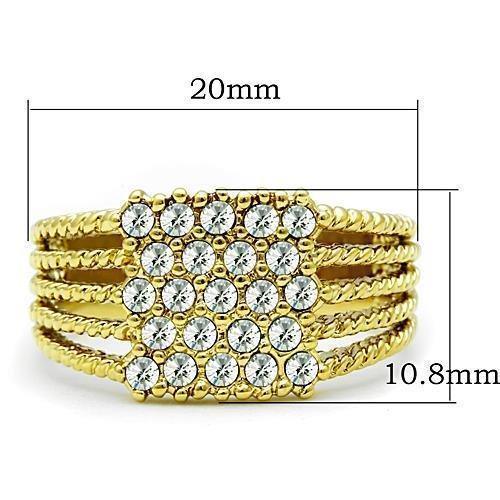 Anillos Para Mujer Color Oro de 316L Acero Inoxidable con Diamante Zirconia Cubica Bilhah - Jewelry Store by Erik Rayo