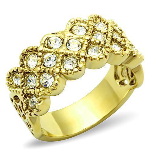 Anillos Para Mujer Color Oro de 316L Acero Inoxidable con Diamante Zirconia Cubica Chawwah - Jewelry Store by Erik Rayo