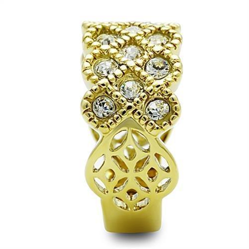 Anillos Para Mujer Color Oro de 316L Acero Inoxidable con Diamante Zirconia Cubica Chawwah - Jewelry Store by Erik Rayo