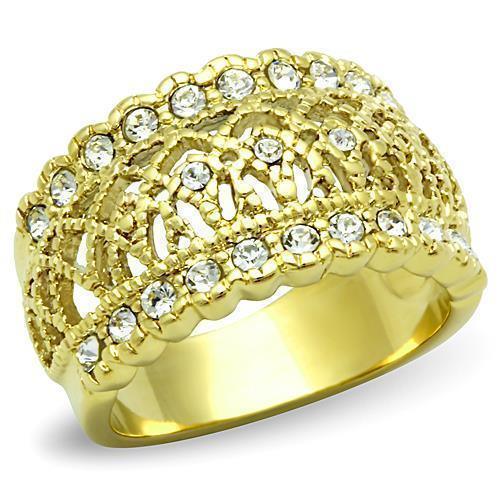 Anillos Para Mujer Color Oro de 316L Acero Inoxidable con Diamante Zirconia Cubica Myriam - Jewelry Store by Erik Rayo