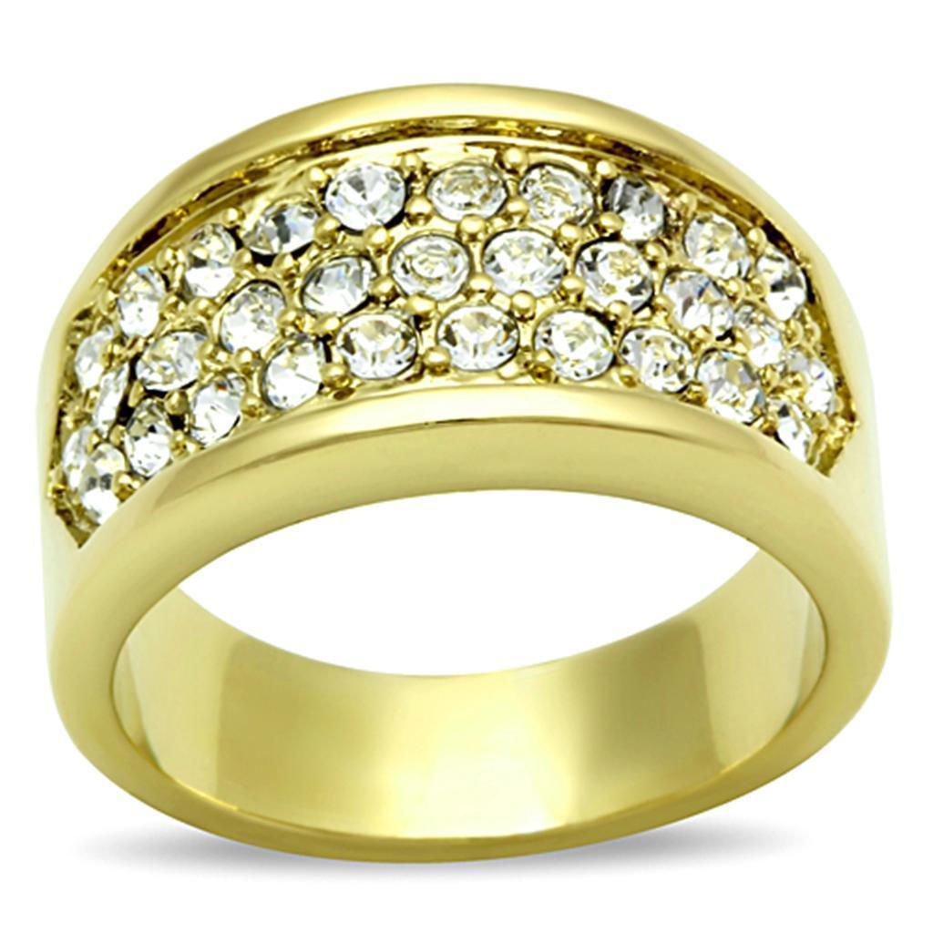 Anillos Para Mujer Color Oro de 316L Acero Inoxidable con Diamante Zirconia Cubica Edna - Jewelry Store by Erik Rayo