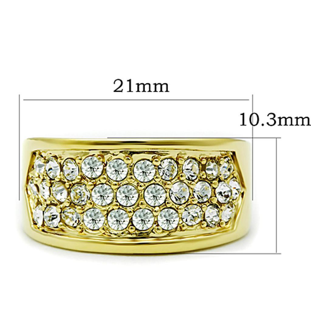Anillos Para Mujer Color Oro de 316L Acero Inoxidable con Diamante Zirconia Cubica Edna - Jewelry Store by Erik Rayo
