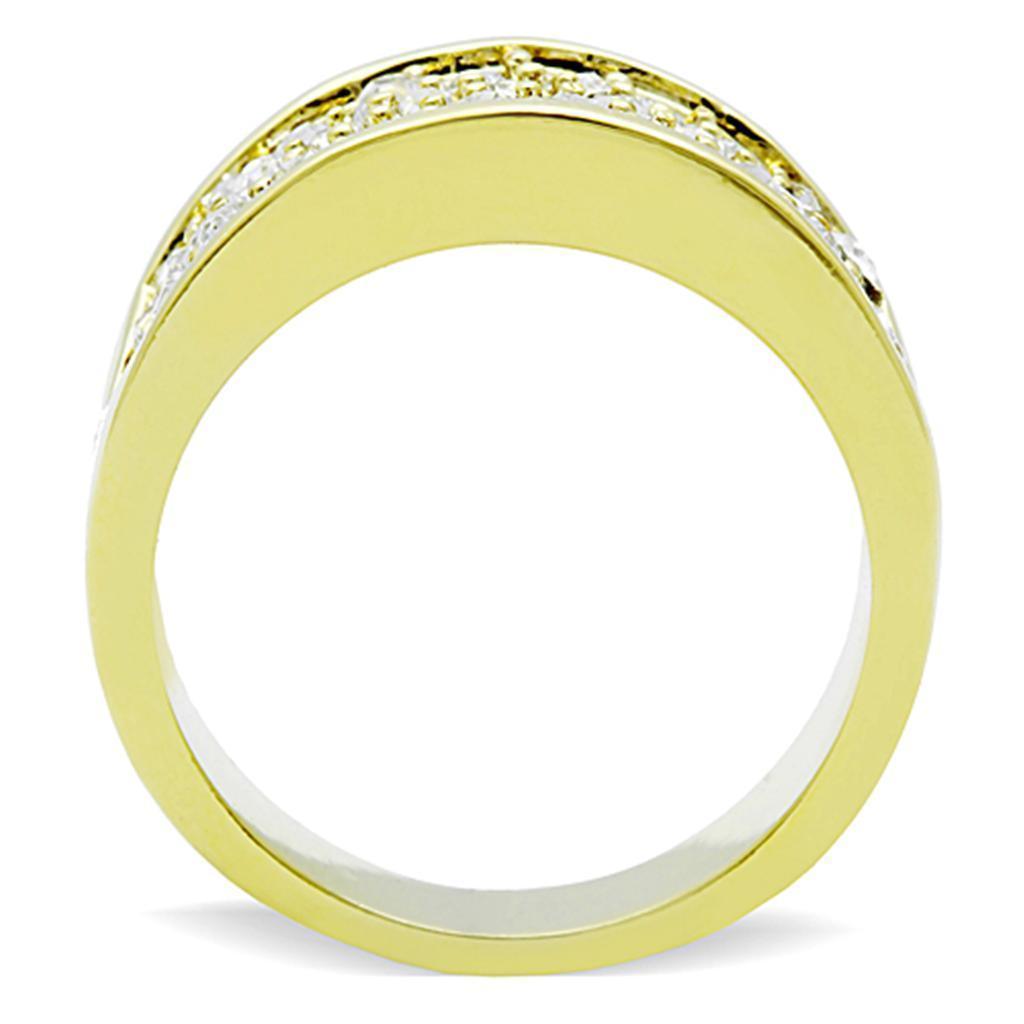 Anillos Para Mujer Color Oro de 316L Acero Inoxidable con Diamante Zirconia Cubica Edna - Jewelry Store by Erik Rayo