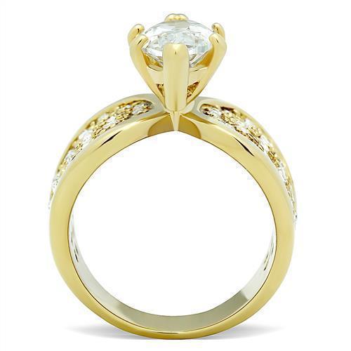 Anillos Para Mujer Color Oro de 316L Acero Inoxidable con Diamante Zirconia Cubica Elijah - Jewelry Store by Erik Rayo