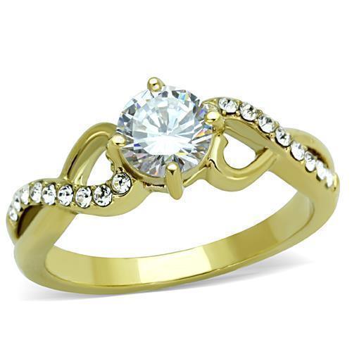 Anillos Para Mujer Color Oro de 316L Acero Inoxidable con Diamante Zirconia Cubica Elizabeth - Jewelry Store by Erik Rayo
