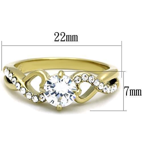 Anillos Para Mujer Color Oro de 316L Acero Inoxidable con Diamante Zirconia Cubica Elizabeth - Jewelry Store by Erik Rayo