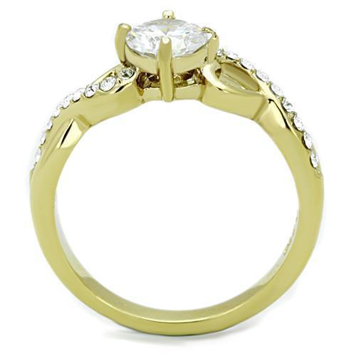 Anillos Para Mujer Color Oro de 316L Acero Inoxidable con Diamante Zirconia Cubica Elizabeth - Jewelry Store by Erik Rayo