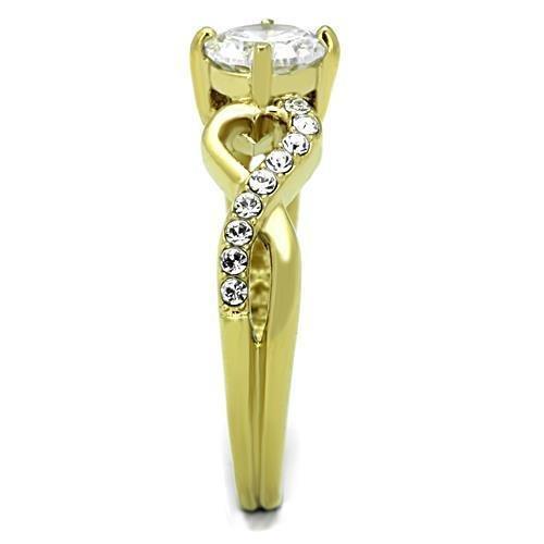 Anillos Para Mujer Color Oro de 316L Acero Inoxidable con Diamante Zirconia Cubica Elizabeth - Jewelry Store by Erik Rayo