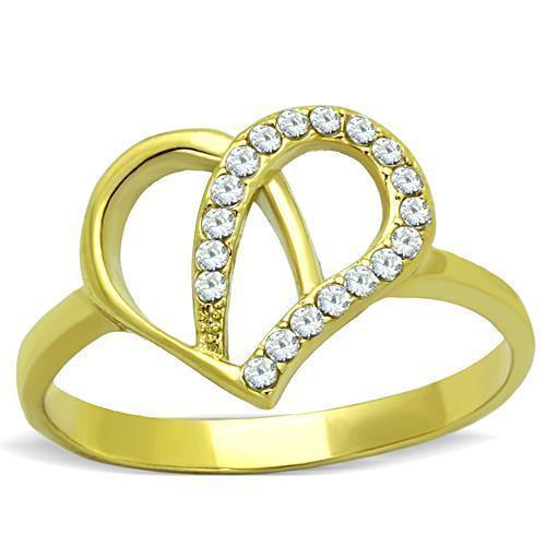 Anillos Para Mujer Color Oro de 316L Acero Inoxidable con Diamante Zirconia Cubica Esther - Jewelry Store by Erik Rayo