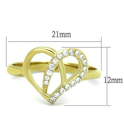 Anillos Para Mujer Color Oro de 316L Acero Inoxidable con Diamante Zirconia Cubica Esther - Jewelry Store by Erik Rayo