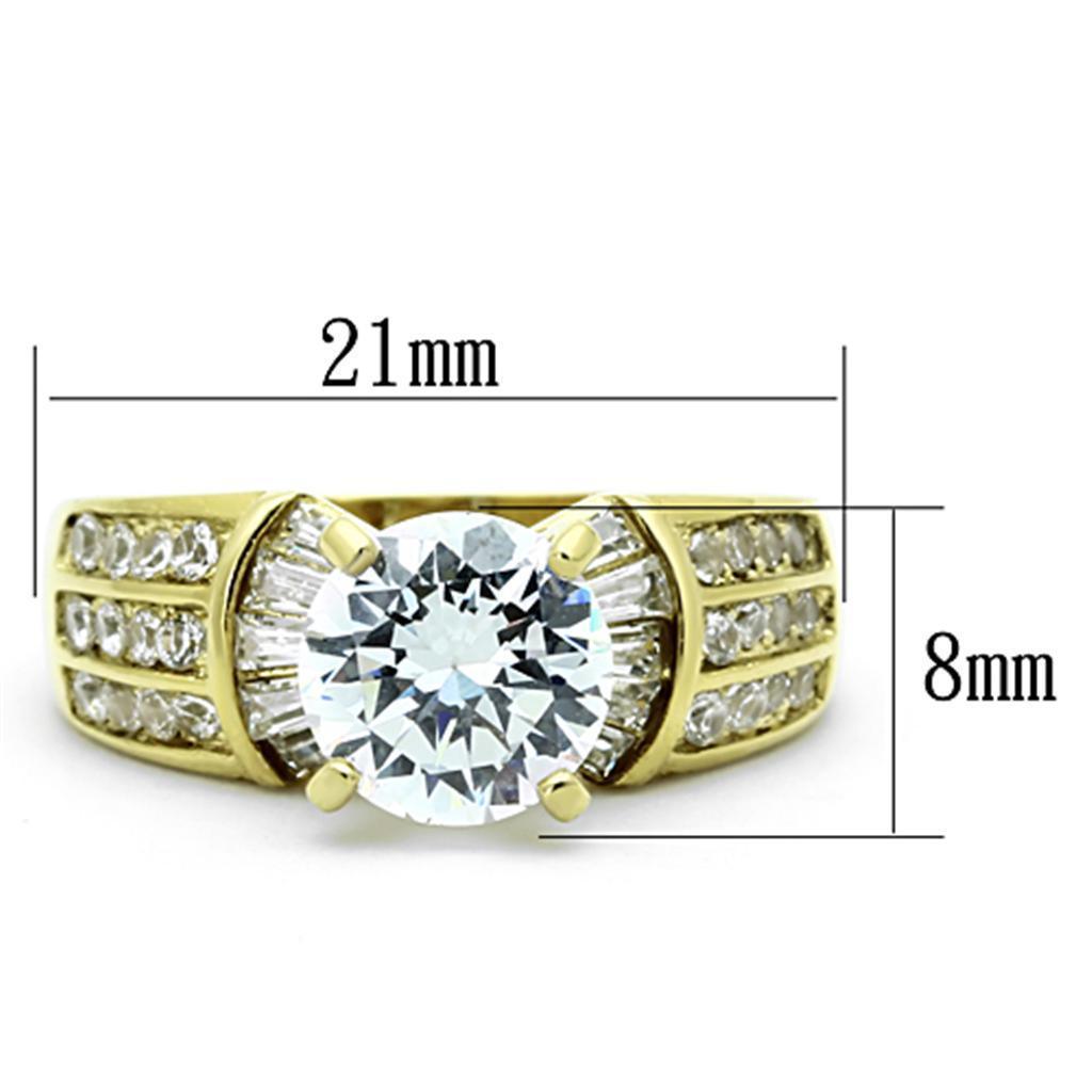 Anillos Para Mujer Color Oro de 316L Acero Inoxidable con Diamante Zirconia Cubica Faith - Jewelry Store by Erik Rayo