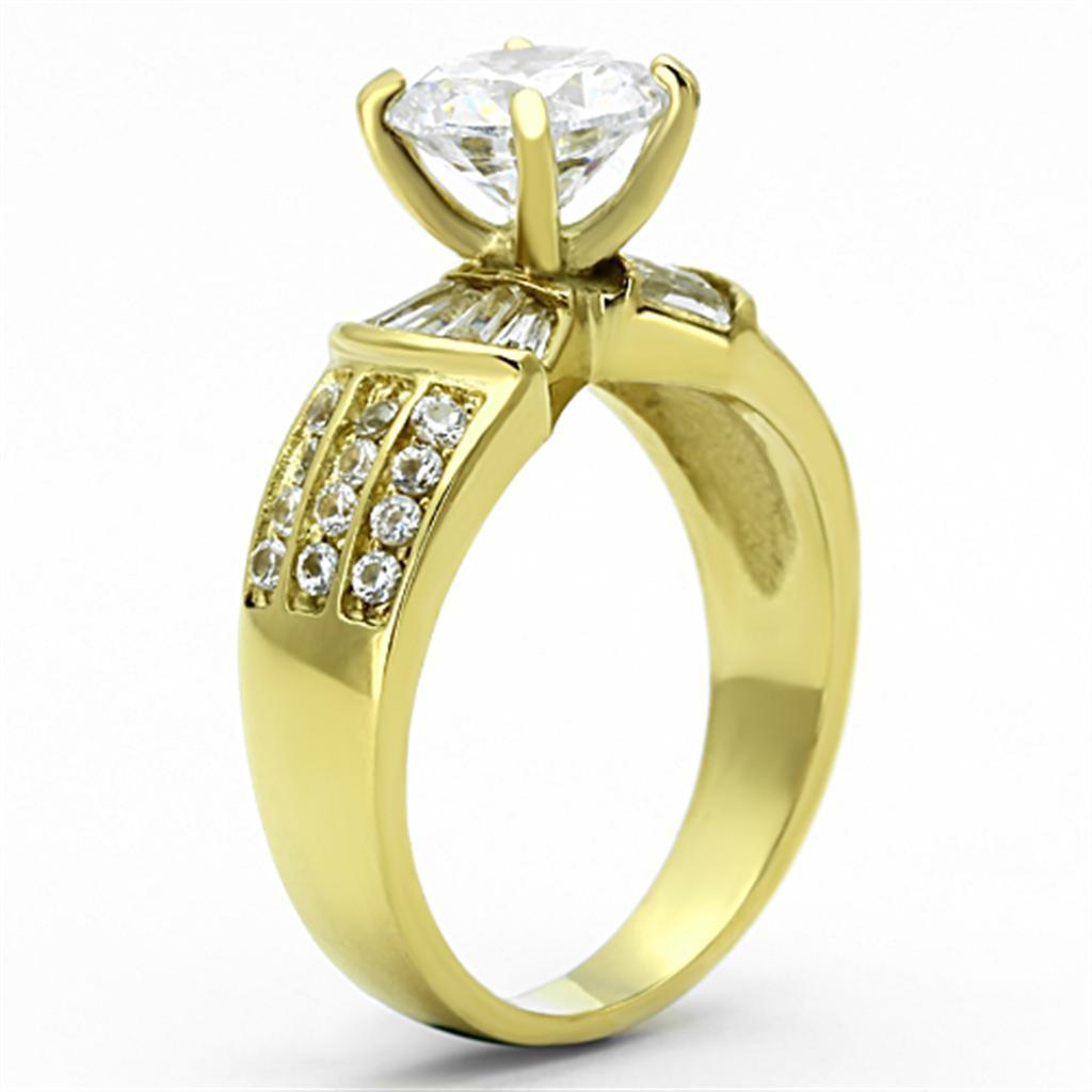 Anillos Para Mujer Color Oro de 316L Acero Inoxidable con Diamante Zirconia Cubica Faith - Jewelry Store by Erik Rayo