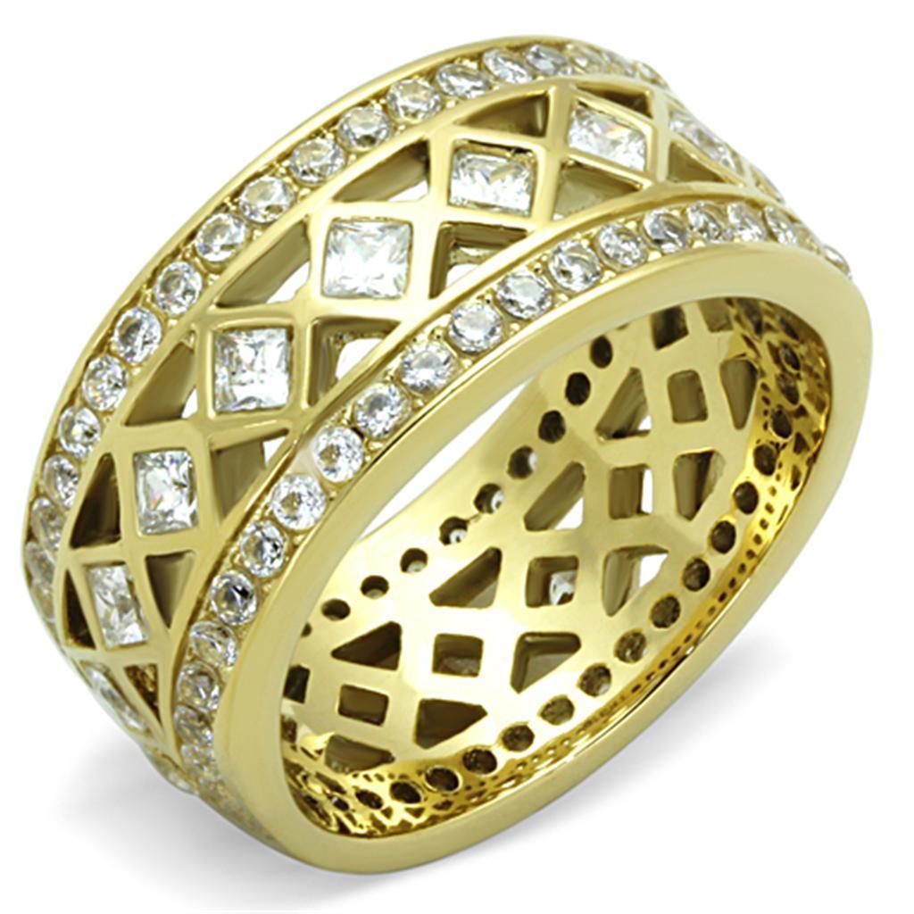 Anillos Para Mujer Color Oro de 316L Acero Inoxidable con Diamante Zirconia Cubica Jethro - Jewelry Store by Erik Rayo