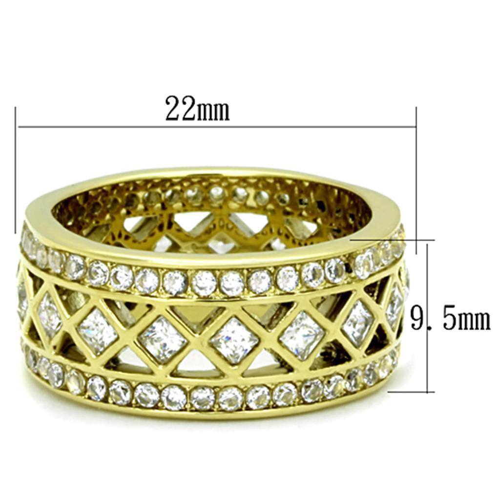 Anillos Para Mujer Color Oro de 316L Acero Inoxidable con Diamante Zirconia Cubica Jethro - Jewelry Store by Erik Rayo